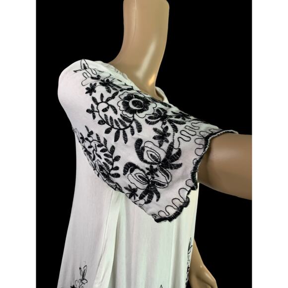 Liv Los Angeles Women's Size XL Blouse Boho Peasant Embroidered 4 Way Stretch - Picture 8 of 10